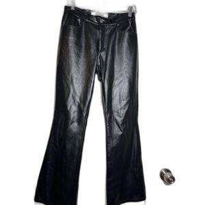 Mavi Faux Leather Molly Pants Flare Low Rise Black Sz 30/30 Bootcut Popstar y2k